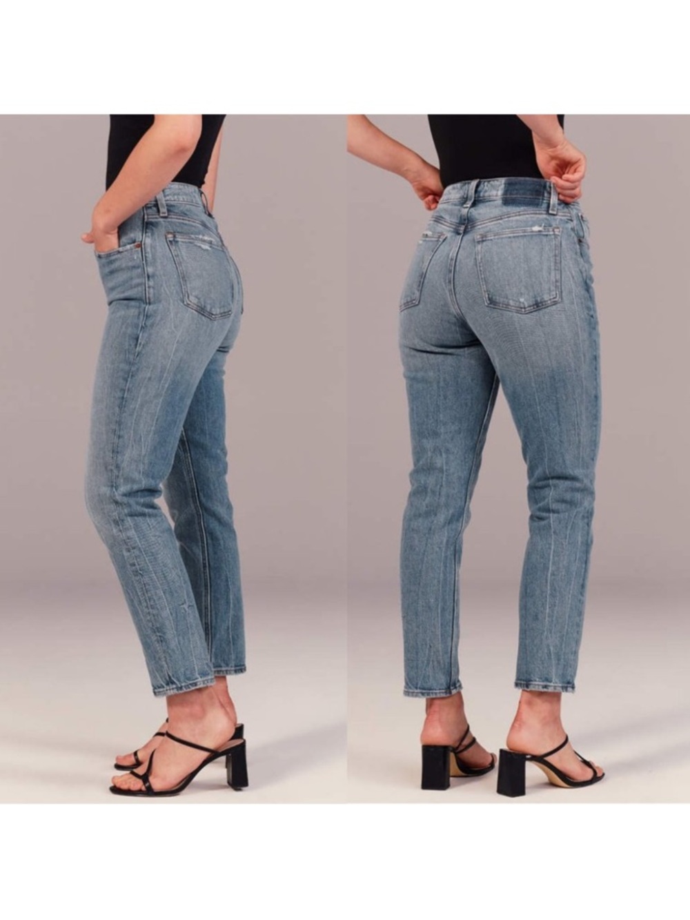 Abercrombie & Fitch Curve Love High Rise Mom Jeans Blue 27 - Picture 2 of 10